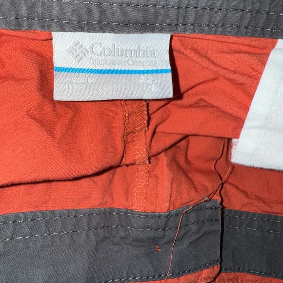 Columbia Men's Bright Reddish/Orange Flat Front Shorts - Picture 4 of 4